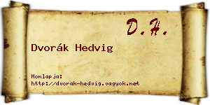 Dvorák Hedvig névjegykártya